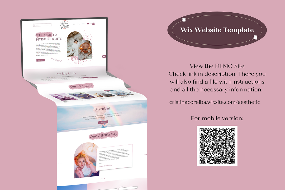 WIX Website Template Spiritual Pink, a Wix Template by Wixify Studio (Photo 10 of 10)