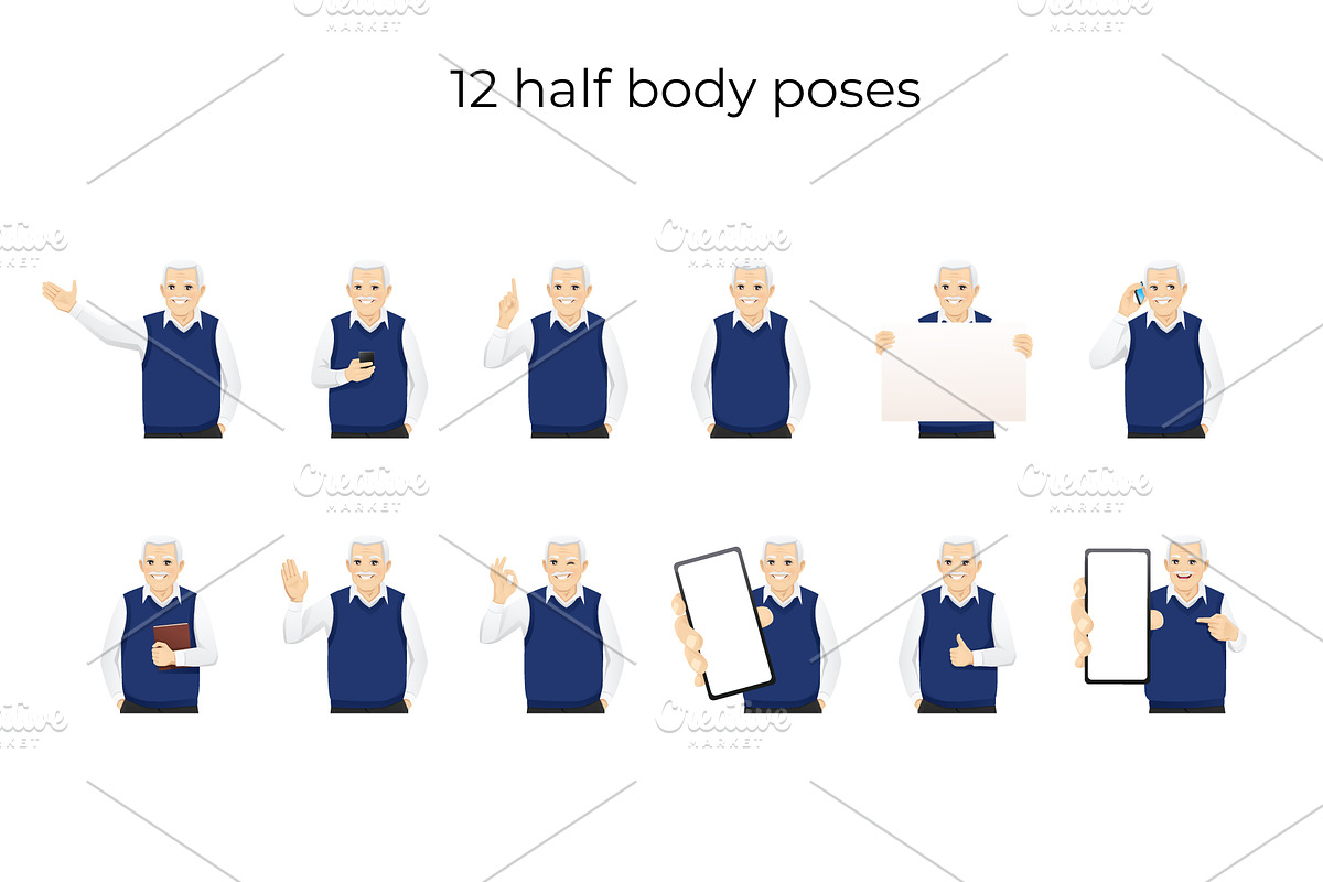 Senior man collection, a Person Illustration by Volha Hlinskaya (Photo 5 of 5)