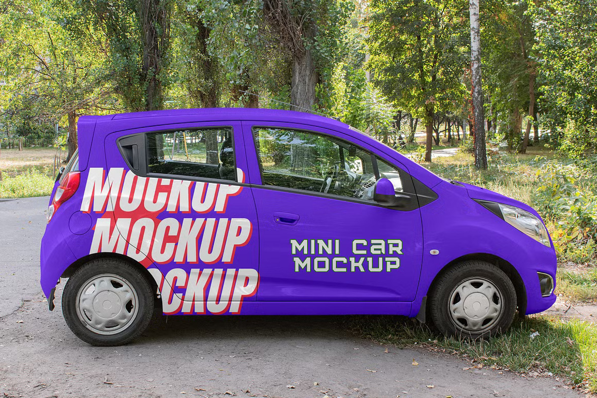 Mini Car Mockup 3 Set Template, a Product Mockup by GearShift (Photo 4 of 4)