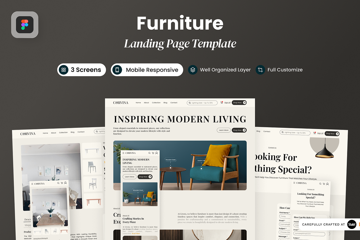 Corvina - Furniture Landing Page