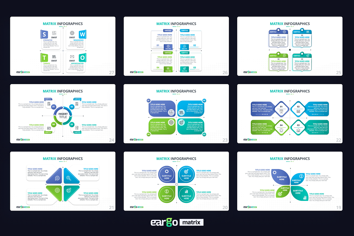 Eargo Matrix Infographics PowerPoint, a Presentation Template by Premast (Photo 6 of 7)