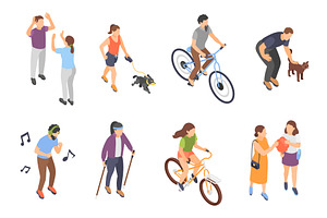 Isometric people characters, a Sport Illustration by Valerie Bodnar