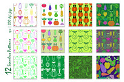 Vegan Food | Patterns and more, a Food Illustration by Retro Graphic Box (Thumbnail 5 of 9)