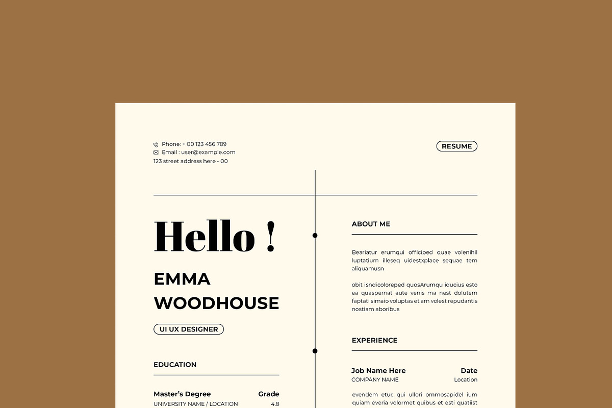 Resume CV Layout, a Resume Template by MightyDesign (Photo 2 of 8)