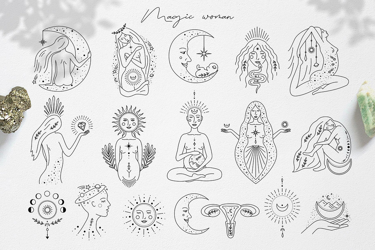 Magic woman feminine pack, a Person Illustration by Alisovna (Photo 4 of 12)