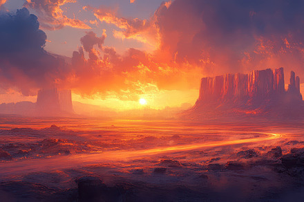 Desert landscape with monumental roc, a Background Photo by Pixeness