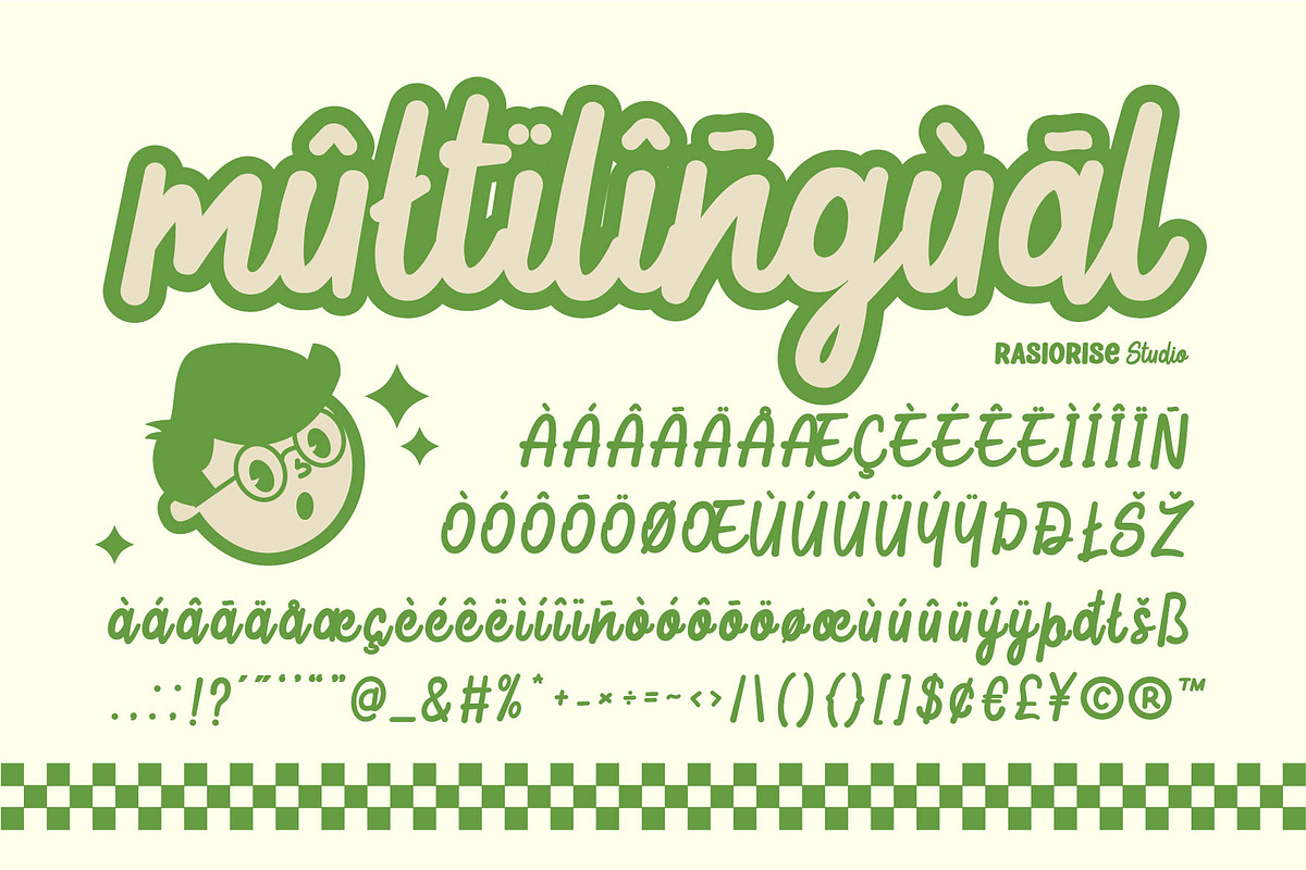 Lime Lines a Script Cartoon Font, a Script Font by Rasiorise Studio (Photo 10 of 11)