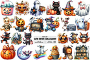 Cute Retro Halloween Clipart, an Illustration by Pixels.Craft (Thumbnail 1 of 9)