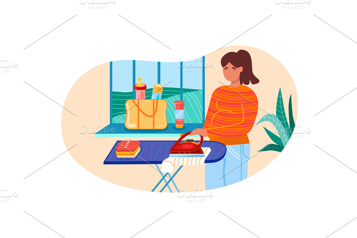 Pregnant woman prepare for child, a Person Illustration by vectorpointstudio