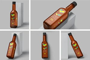 Amber Olive Oil Bottle Mockups, a Product Mockup by megostudi0