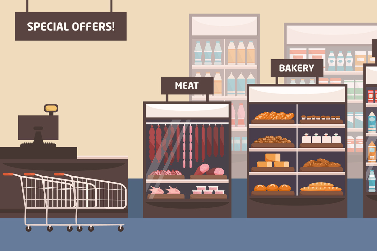 Supermarket interior, a Food Illustration by Good Studio (Photo 3 of 4)