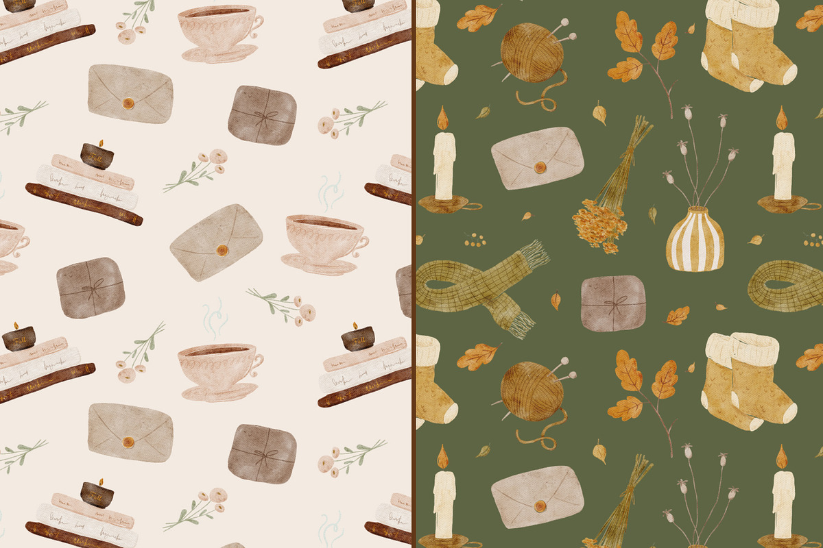 Cozy Autumn | Cliparts and Patterns, an Object Illustration by OkPen (Photo 9 of 18)