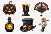 Victorian Halloween Clipart PNG, an Illustration by Dream Creation (Thumbnail 3 of 7)