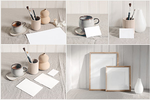 Neutral Linen Photo Mockups Bundle