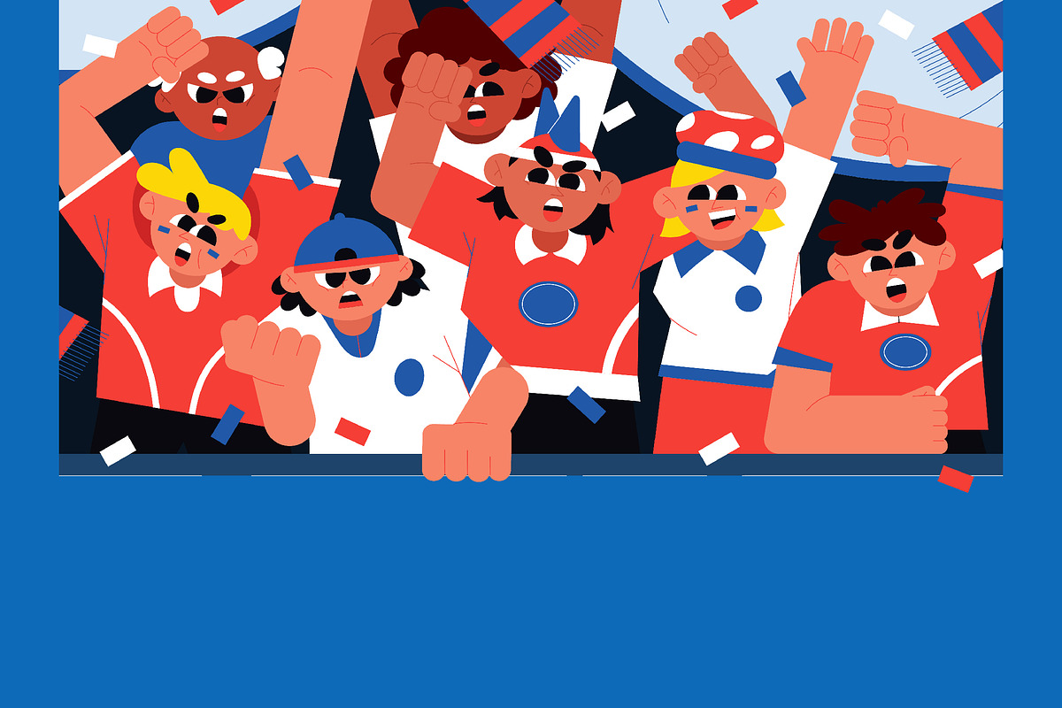 Blue Soccer Supporter Illustration, a Person Illustration by graphicook