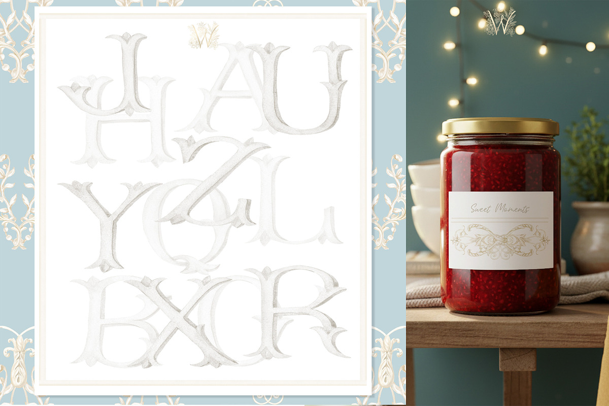 Regency wedding monogram crest, a Decorative Illustration by WonderWonder (Photo 4 of 9)