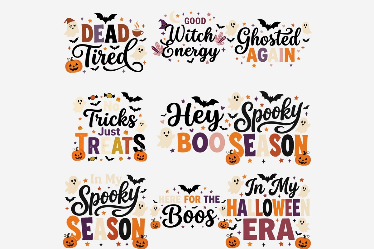Halloween Quotes PNG Bundle, a Seasonal Illustration by Tanya Kart (Photo 8 of 11)