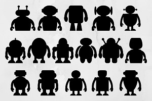 Robot Silhouette SVG, a Technology Illustration by newminddesign