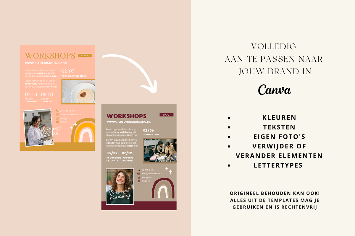 Flyer template Boho Coaching, a Templates & Theme by Designbysterre (Photo 2 of 6)