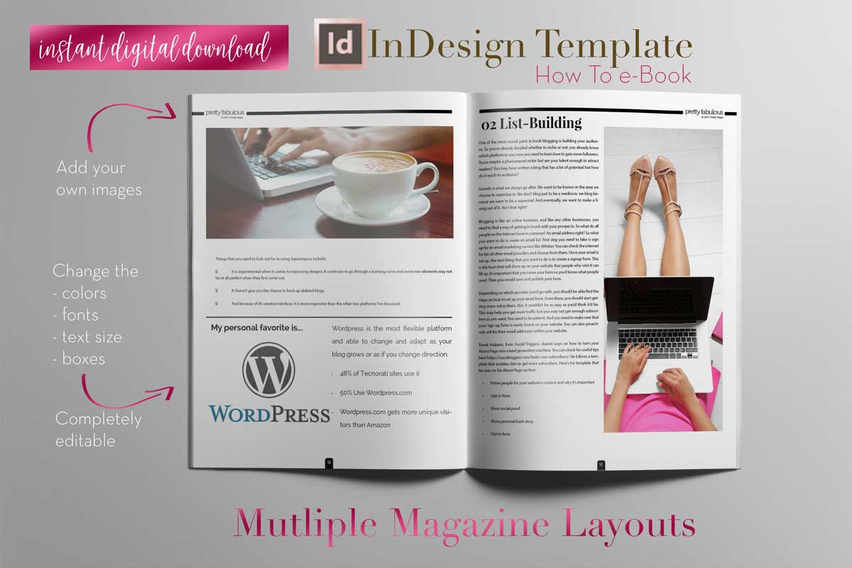 How To e-Book | InDesign Template, a Magazine Template by Planner Templates (Photo 9 of 12)