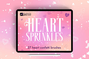 25 Procreate Hearts Sprinkles Brush