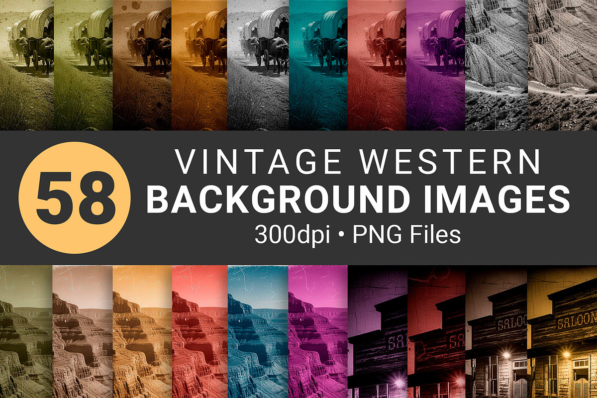 Vintage Western Digital Backgrounds, a Background Graphic by Godserv Designs (Photo 2 of 12)