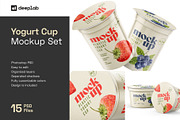 Yogurt Cup Mockup Set | Packaging, a Cups & Container Mockup by Deeplab (Thumbnail 1 of 19)