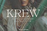 Krew Elegant Serif, a Serif Font by Blanc Salváge (Thumbnail 1 of 7)