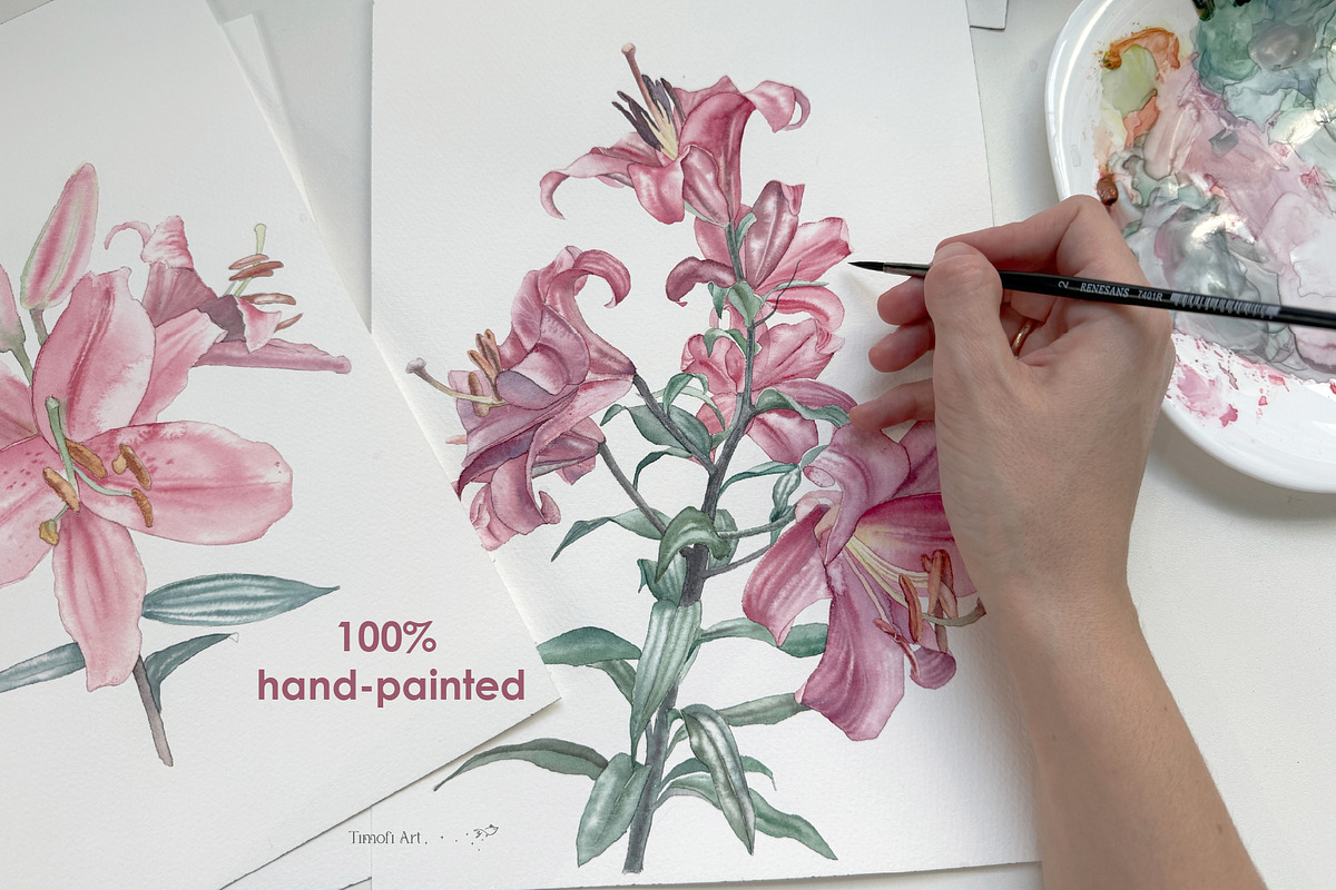 Timeless Lily wall mural set, a Wallpaper Graphic by Timofi Art (Photo 13 of 13)