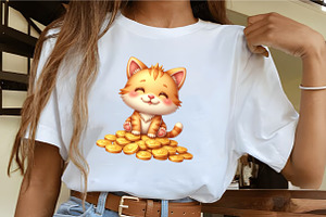 Cute St.Patrick's Kitten Cat Clipart, an Illustration by CrexoraLab