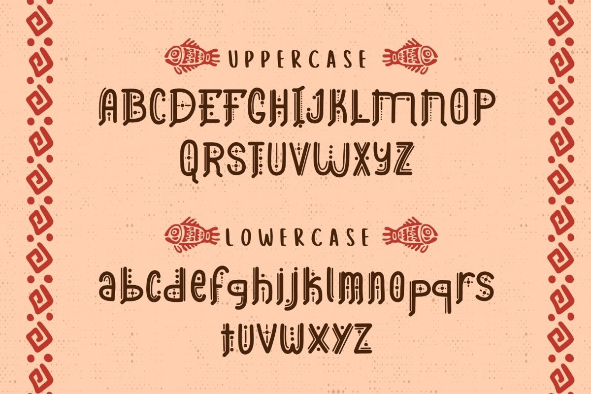 Aztec Line – Ancient Display Font, a Symbol Font by Attype | Creative ...