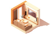 Vector isometric rooms, a Decorative Illustration by tele52 (Thumbnail 20 of 23)