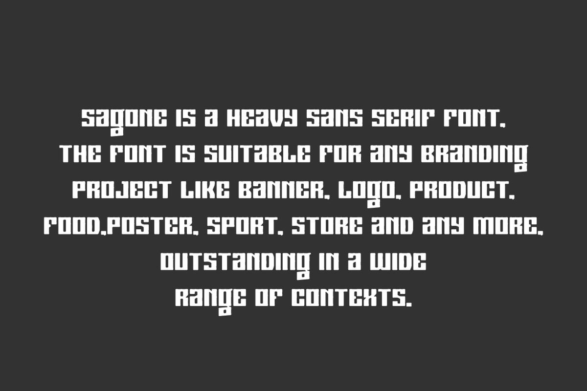 Sagone - Heavy & Thick Font, a Sans Serif Font by QR Design Studio (Photo 5 of 7)