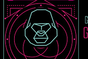 Geometric Gorilla Vector Poster, an Animal Illustration by Aurum Creative (Thumbnail 1 of 2)