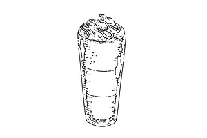 Coffee Glass Sketch Hand Drawn