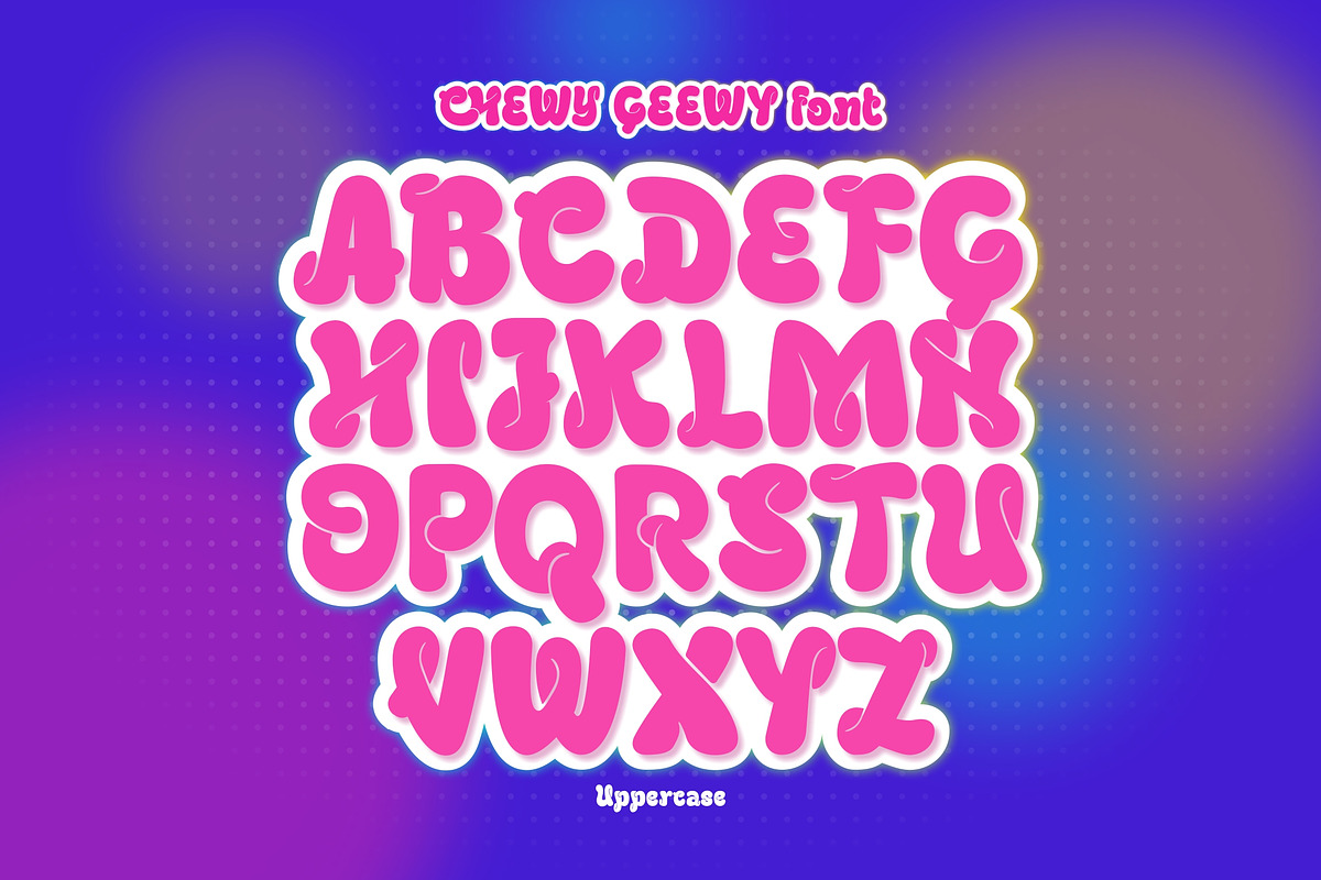 Chewy Geewy - A Groovy Bubbly Font, a Symbol Font by agnyhasyastudio (Photo 11 of 15)