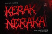 Kerak Neraka | Black Metal Font, a Blackletter Font by Denustudios (Thumbnail 1 of 11)