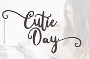Cutie Day - a Cute Script Font, a Script Font by LetterJos (Thumbnail 1 of 9)