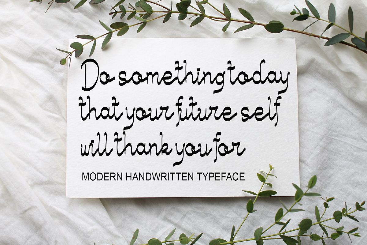 Thinki Lathing, a Script Font by Canden Meutuah (Photo 3 of 7)