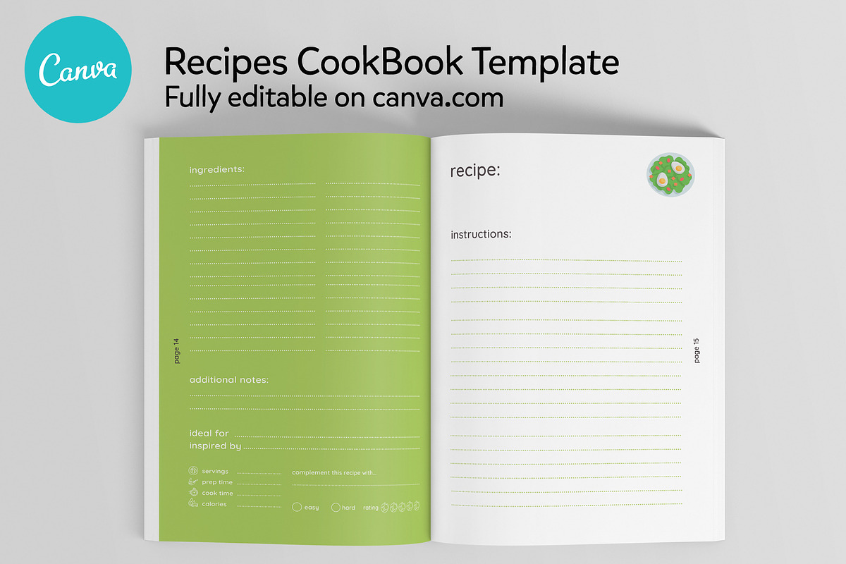 Recipes Book Canva A4 Template, a Magazine Template by DeLaGranSiete (Photo 8 of 13)