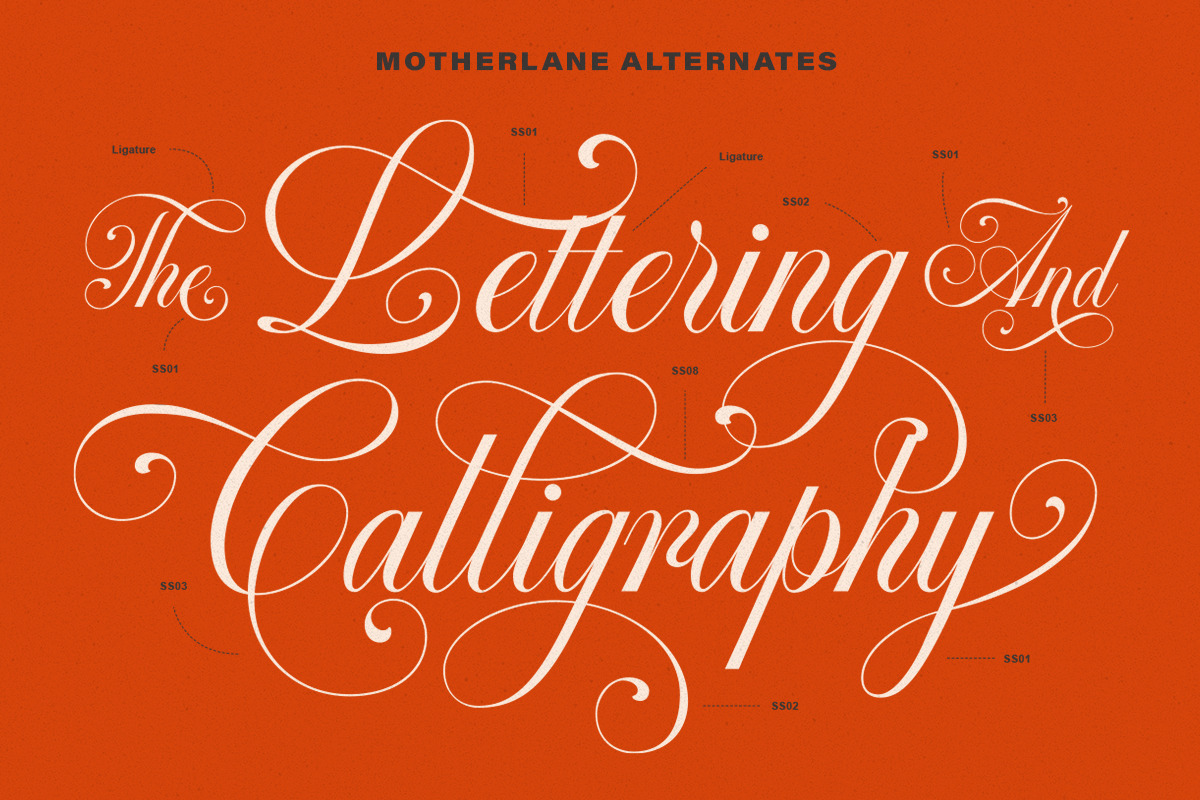 Motherlane Modern Calligraphy, a Script Font by Letterhend Studio (Photo 6 of 14)