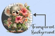 Whimsical Summer Koala Clipart PNG, an Illustration by Canvas Craft (Thumbnail 2 of 7)