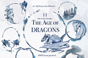 The Age Of Dragons Clipart Set, a Decorative Illustration by ArtCreationsDesign (Thumbnail 4 of 18)