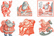 Hand Drawn Santa Christmas Clipart, an Illustration by Black Bird Studio (Thumbnail 5 of 6)
