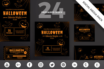 Social Media Pack | Halloween, a Social Media Template by Amber Graphics