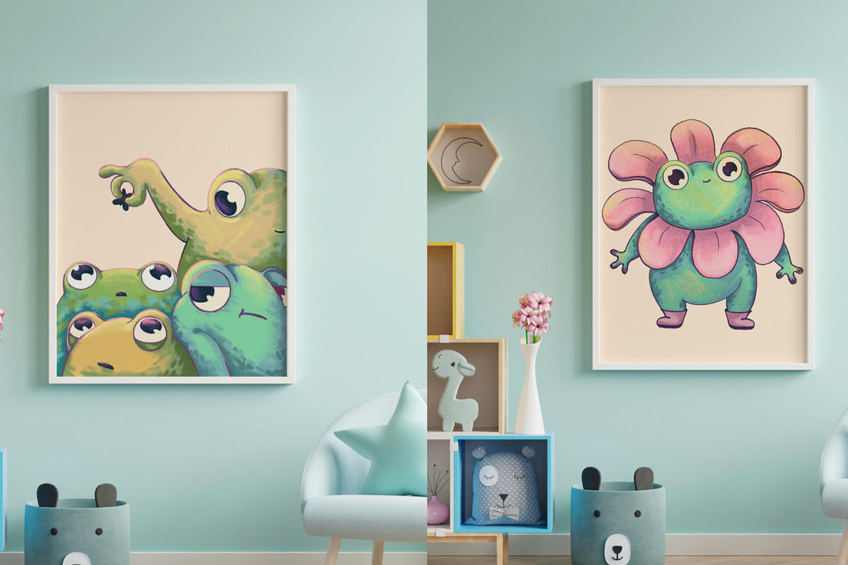 Cute Frogs, an Animal Illustration by kaplaniha (Photo 4 of 5)