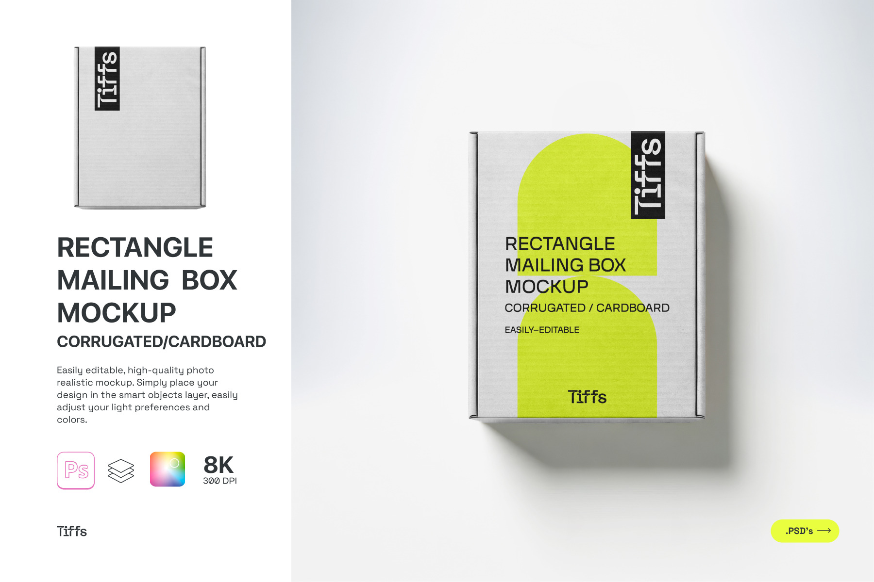 Rectangle Packaging Box Mockup, a Packaging Mockup by TIFFS