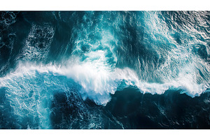 Dynamic ocean waves crashing in, an Illustration by Lermont51