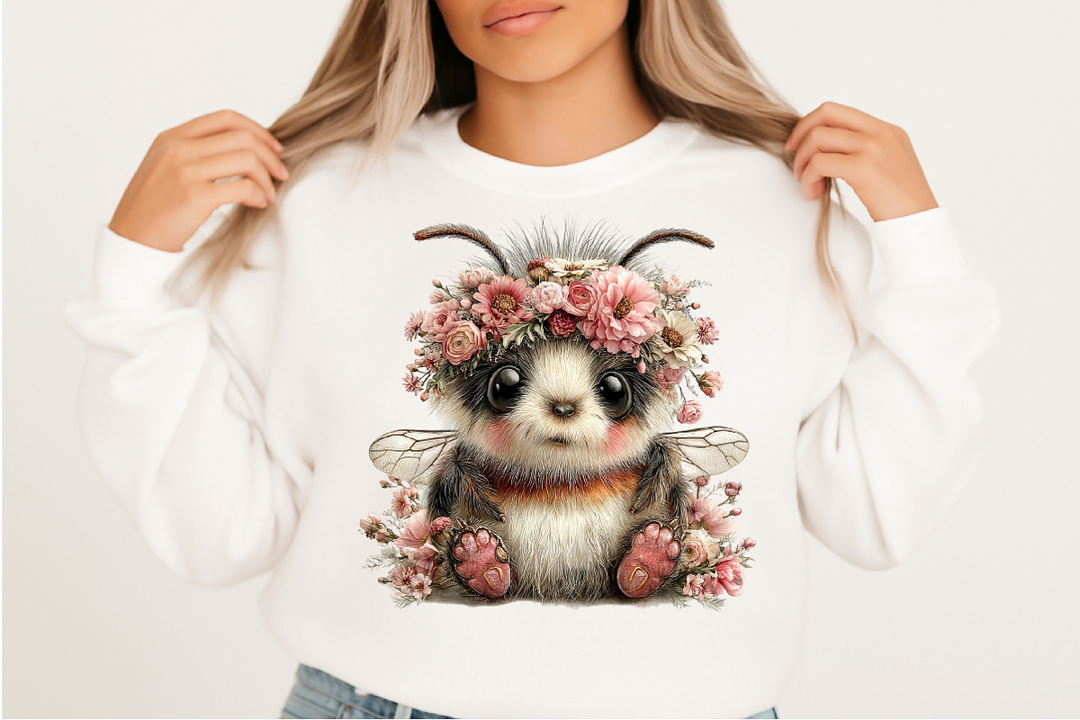 Whimsical Spring Bee Clipart PNG, an Illustration by Craft Nest (Photo 8 of 11)
