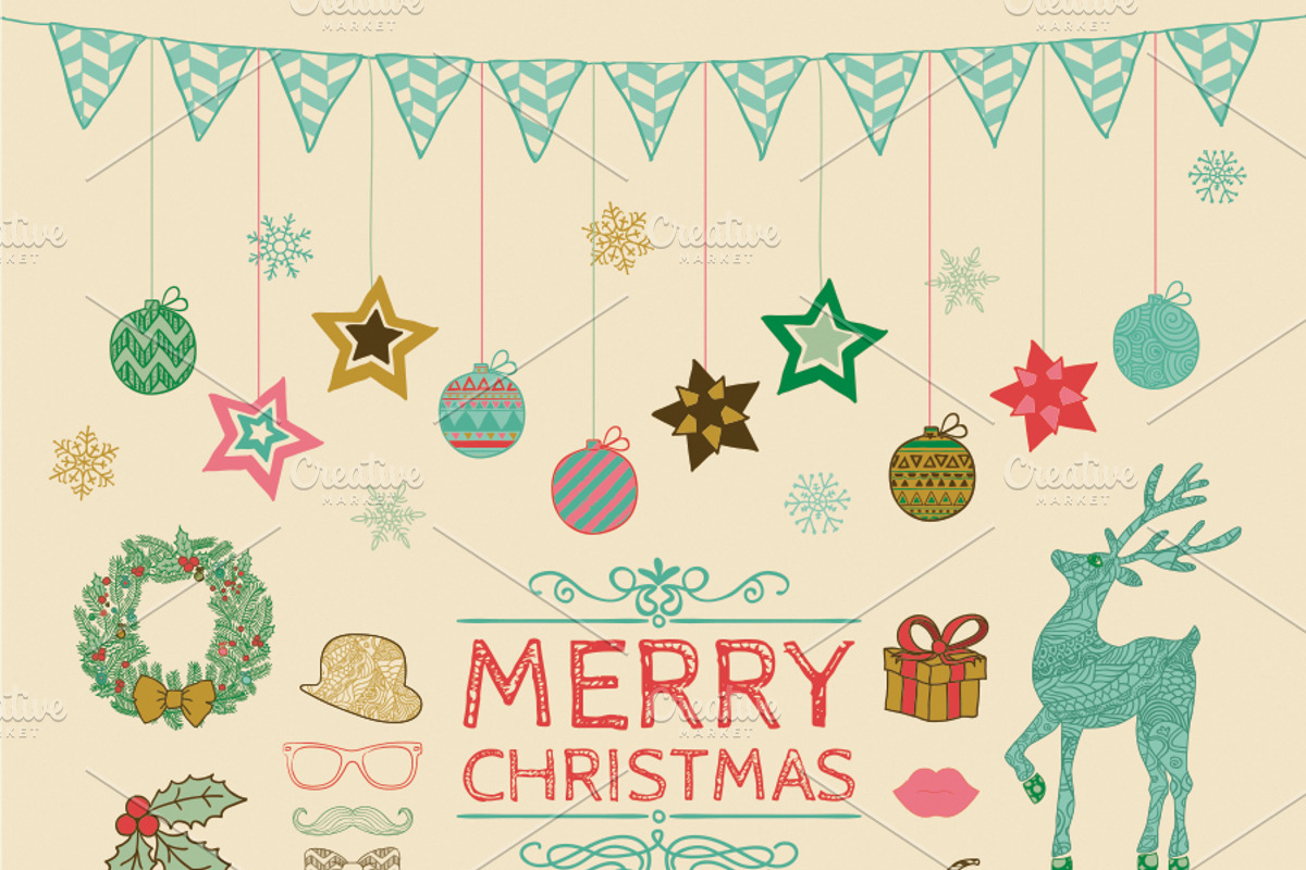 Christmas Doodle Icons, a Decorative Illustration by Olya Creative (Photo 2 of 3)